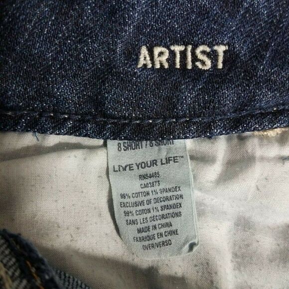 American Eagle Artist Bootcut Stepped On Hem Low Rise Jeans Size 8 Short Y2K - Picture 9 of 11